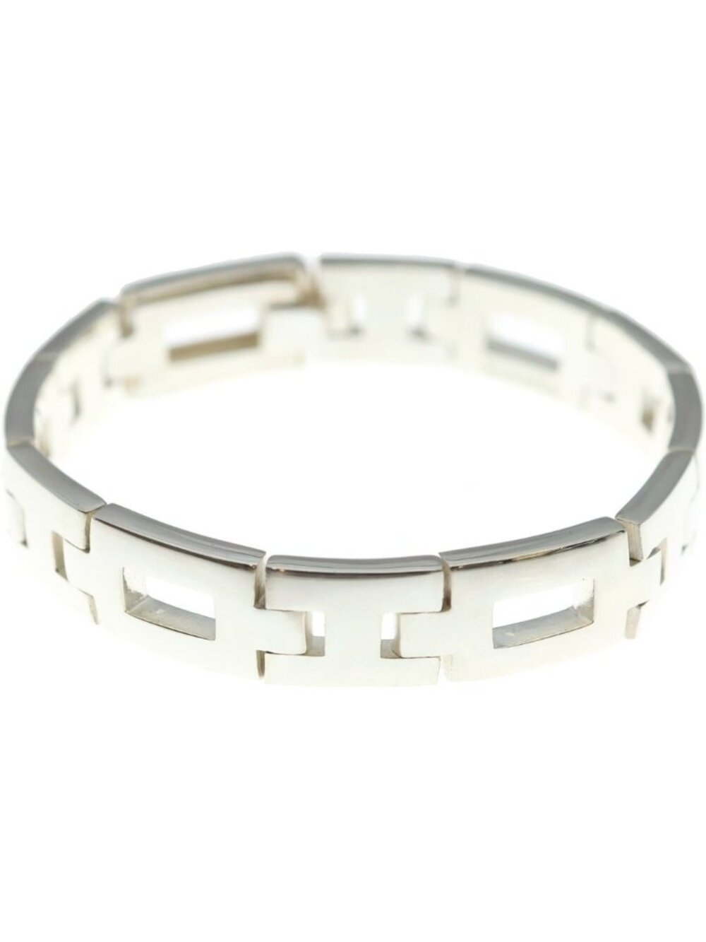 Hermes Logo Cles Bracelet Silver